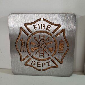 Fire Dept Metal Coasters - Set of 4